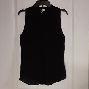 Sheer sleeveless button down top